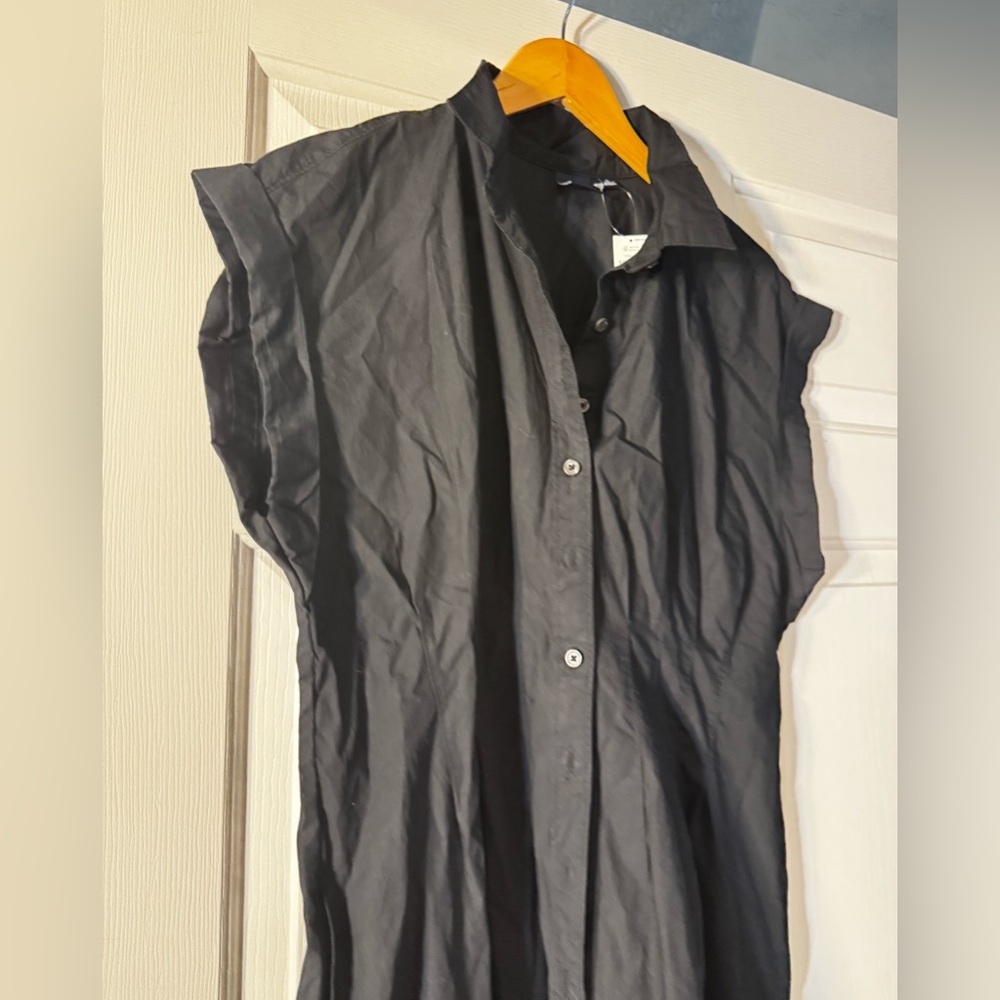 NWT! Gap Poplin Midi Black Shirtdress Contemporary - Multiple 🎻 - Picture 8 of 9